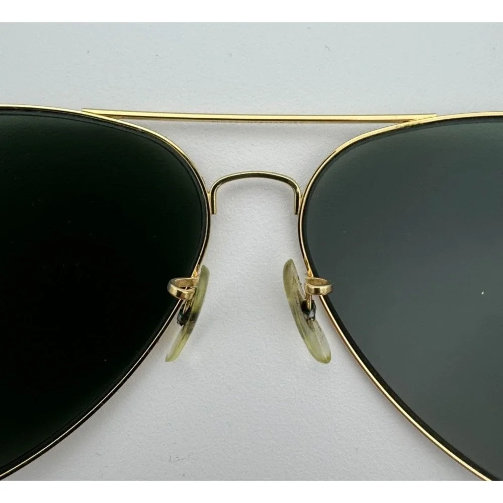 Vintage Ray-Ban Aviator USA Gold Green Lenses 64[]14 Bausch & Lomb w/Case